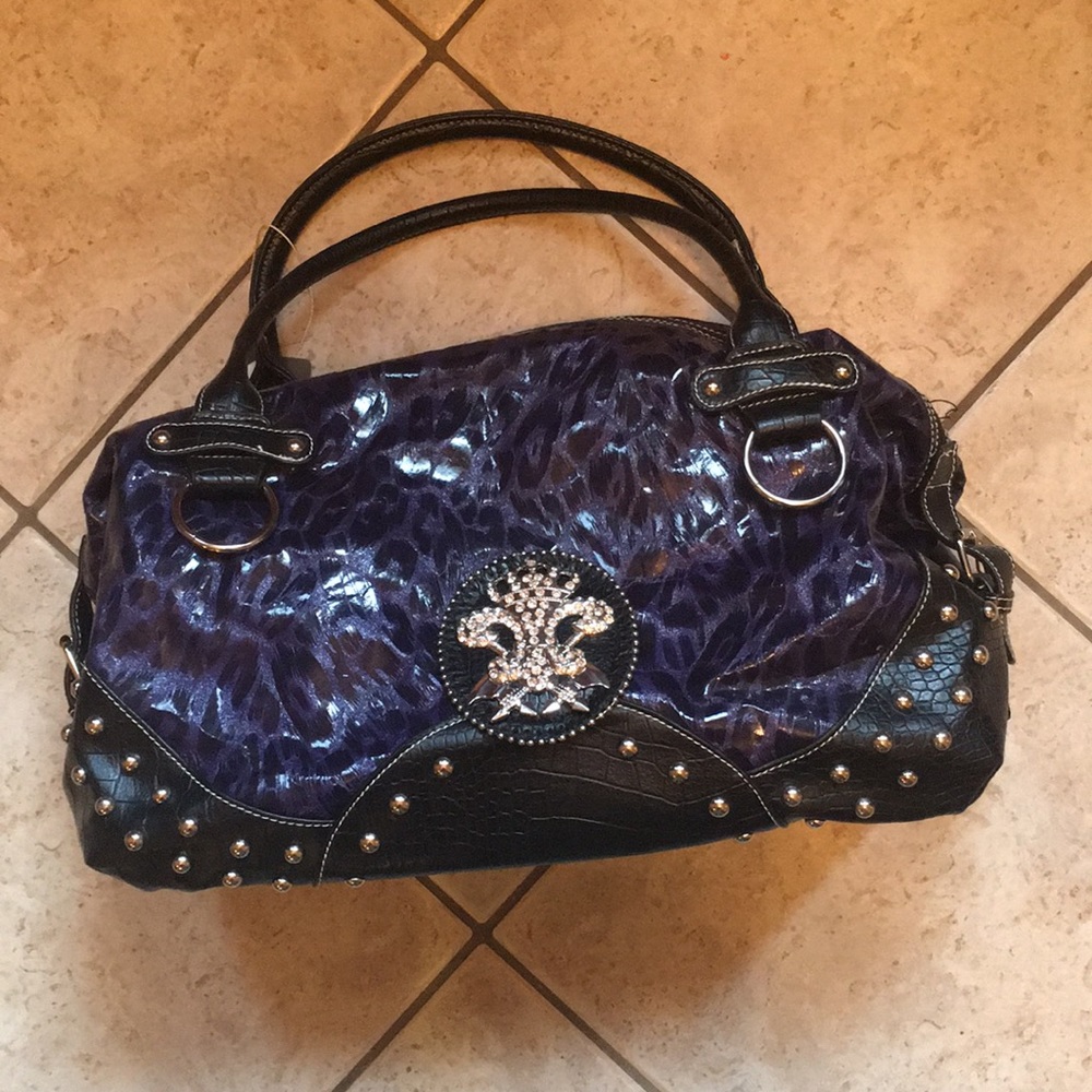 Blue/ purple and black purse